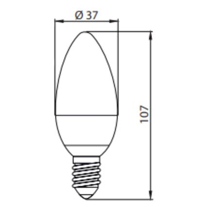 Світлодіодна лампочка ECOLINE C37 E14/7W/230V 4000K -  Brilagi