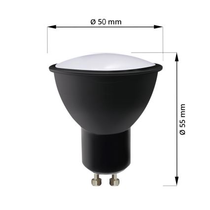 Світлодіодна лампочка ECOLINE GU10/8,5W/230V 4000K чорний - Brilagi