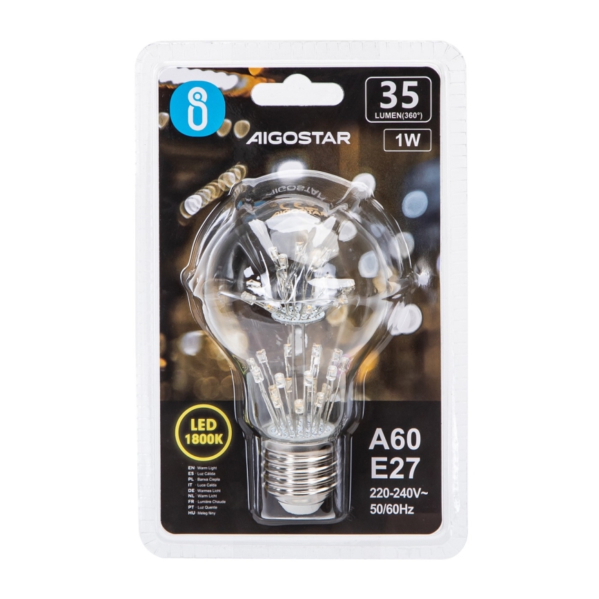 Світлодіодна лампочка FILAMENT A60 E27/1W/230V 1800K - Aigostar