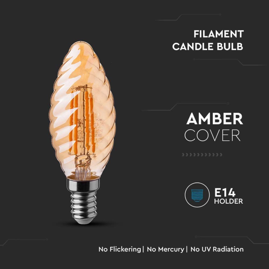 Світлодіодна лампочка FILAMENT AMBER E14/4W/230V 2200K