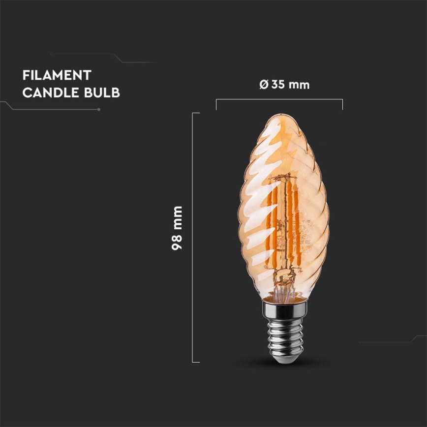 Світлодіодна лампочка FILAMENT AMBER E14/4W/230V 2200K