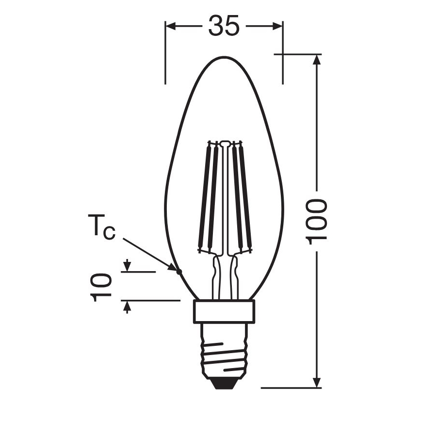 Світлодіодна лампочка FILAMENT B40 E14/4W/230V 2700K - Osram