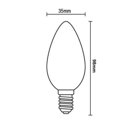 Світлодіодна лампочка BÍLÝ FILAMENT C35 E14/4,5W/230V 3000K