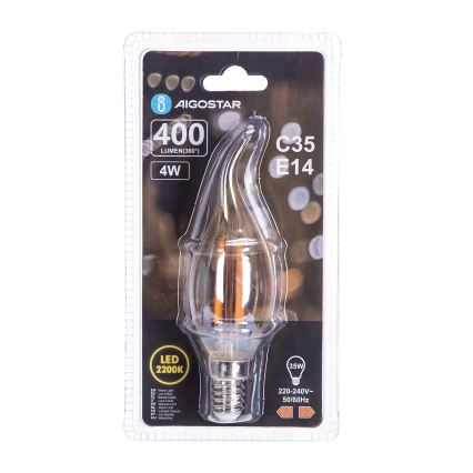Світлодіодна лампочка FILAMENT C35 E14/4W/230V 2200K - Aigostar