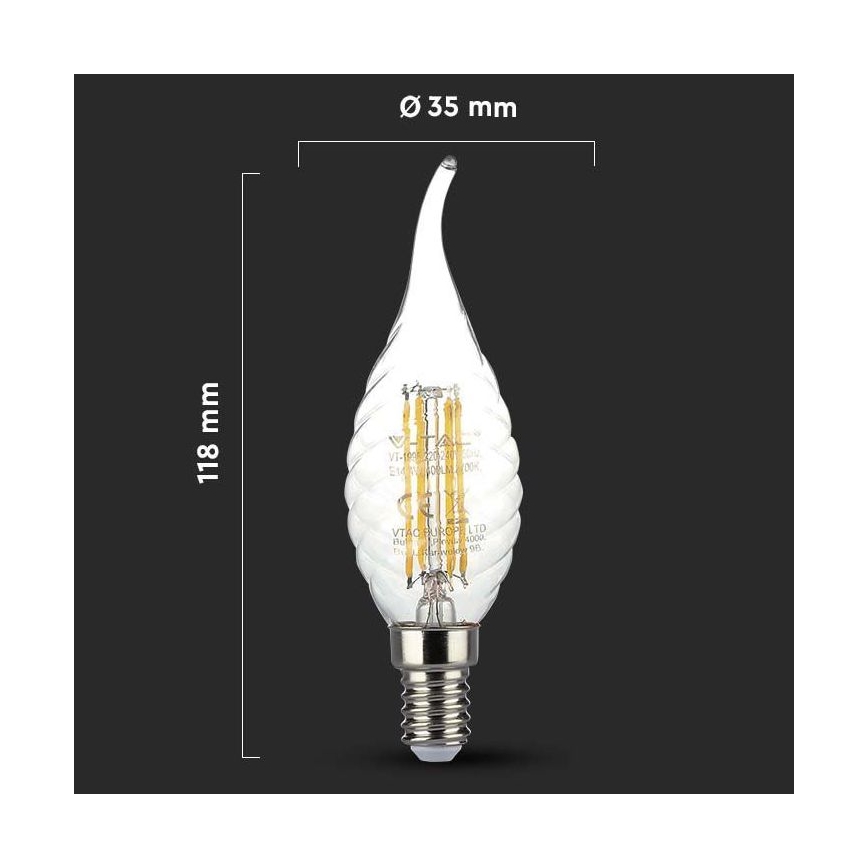 Світлодіодна лампочка FILAMENT E14/4W/230V 3000K