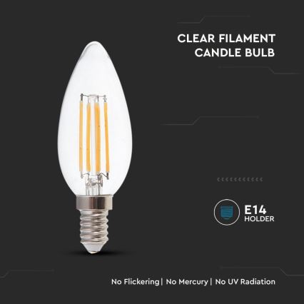 Світлодіодна лампочка FILAMENT E14/4W/230V 3000K