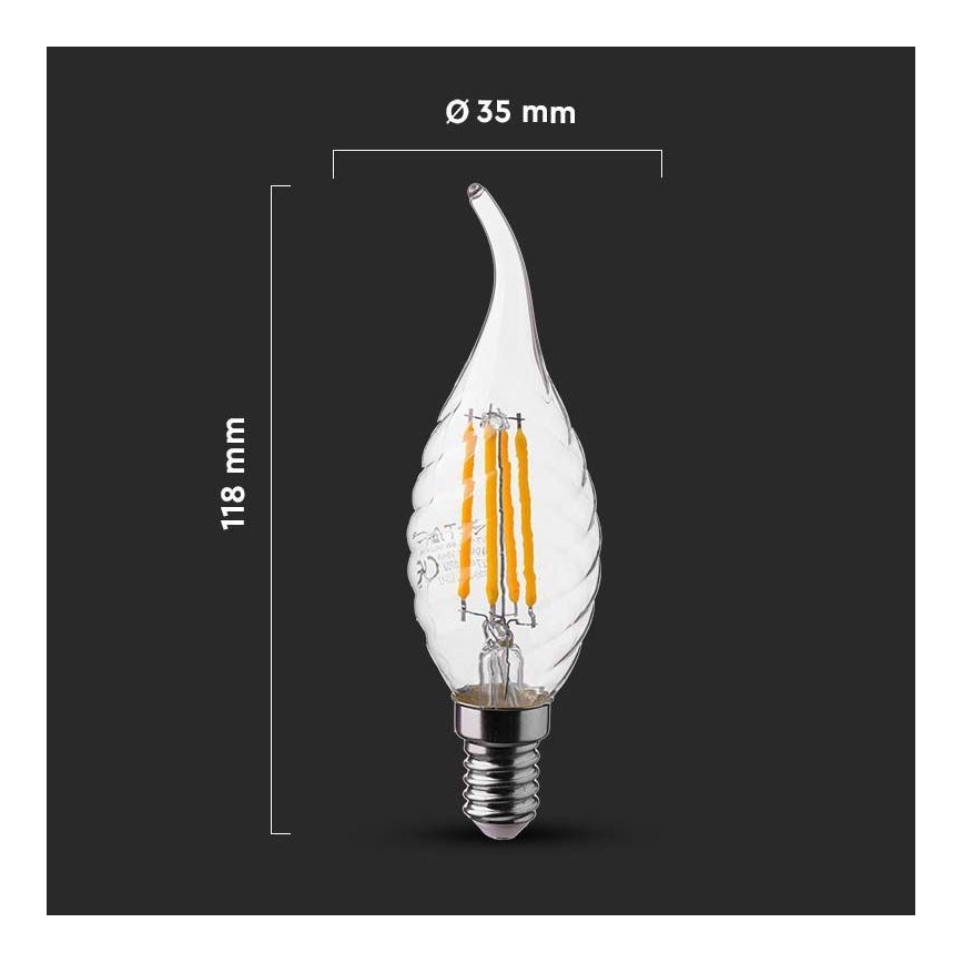 Світлодіодна лампочка FILAMENT E14/4W/230V 4000K
