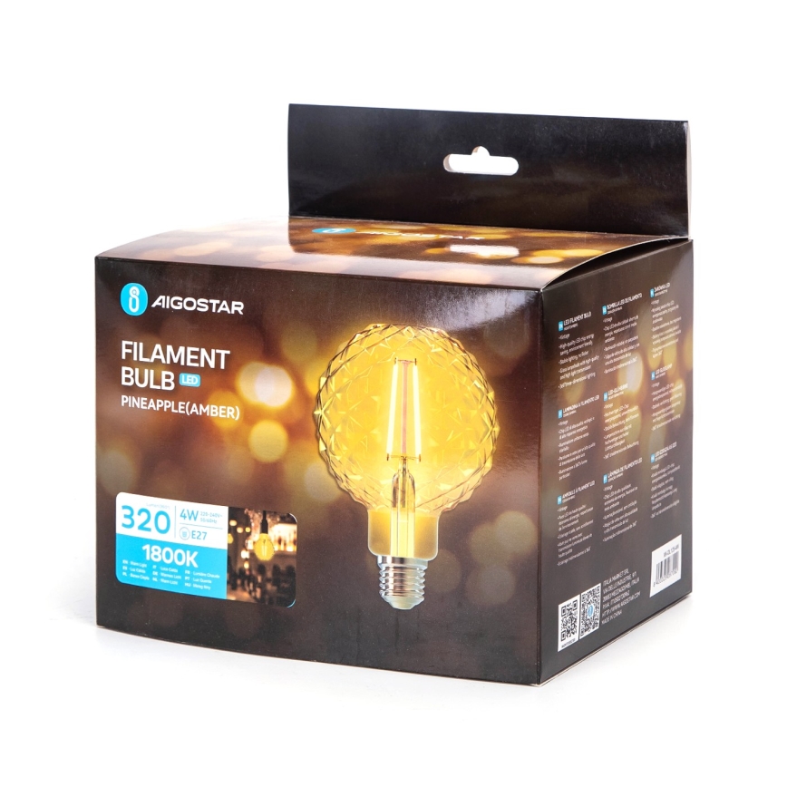 Світлодіодна лампочка FILAMENT E27/4W/230V 1800K ананас - Aigostar
