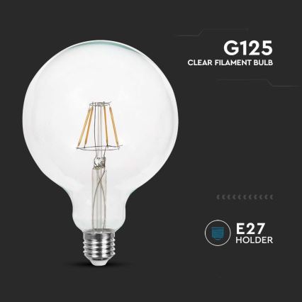 Світлодіодна лампочка FILAMENT G125 E27/10W/230V 6400K