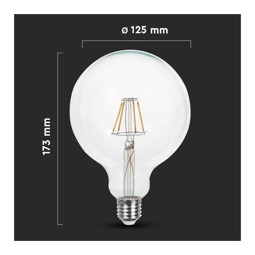 Світлодіодна лампочка FILAMENT G125 E27/12W/230V 3000K