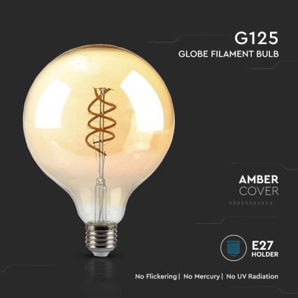 Світлодіодна лампочка FILAMENT G125 E27/6W/230V 1800K