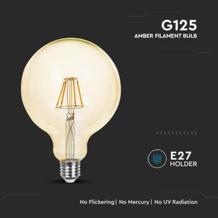 Світлодіодна лампочка FILAMENT G125 E27/6W/230V 2200K
