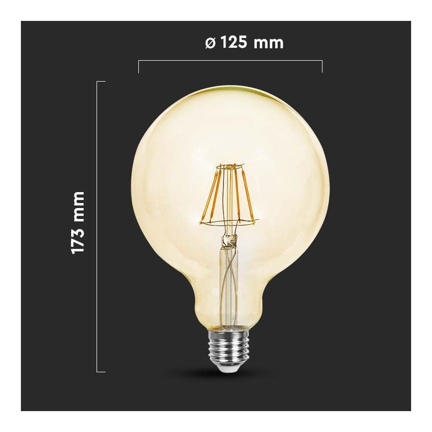 Світлодіодна лампочка FILAMENT G125 E27/6W/230V 2200K
