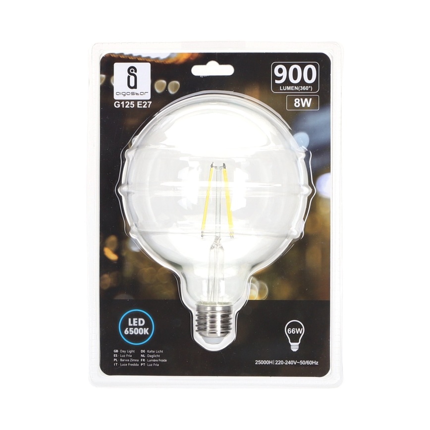 Світлодіодна лампочка FILAMENT G125 E27/8W/230V 6500K - Aigostar