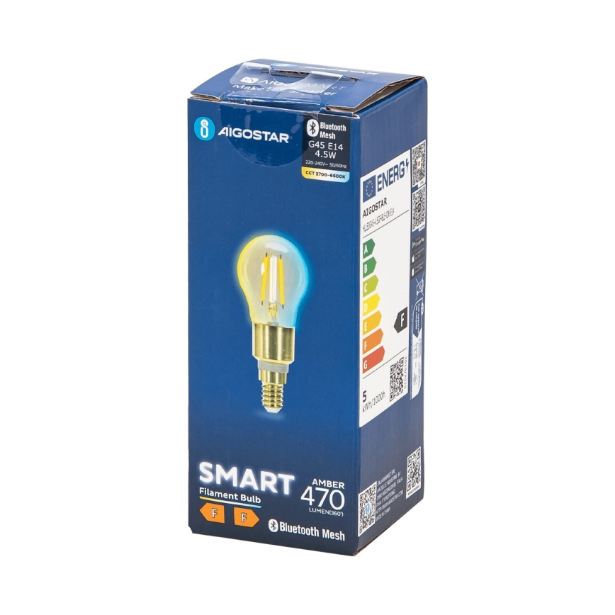 Світлодіодна лампочка з регулюванням яскравості FILAMENT MESH Smart G45 E14/4,5W/230V 2700-6500K - Aigostar