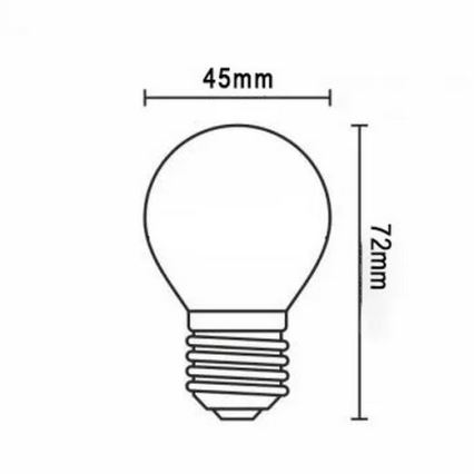 Світлодіодна лампочка FILAMENT G45 E27/2W/230V 3000K
