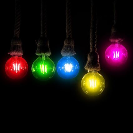 Світлодіодна лампочка FILAMENT G45 E27/2W/230V червоний