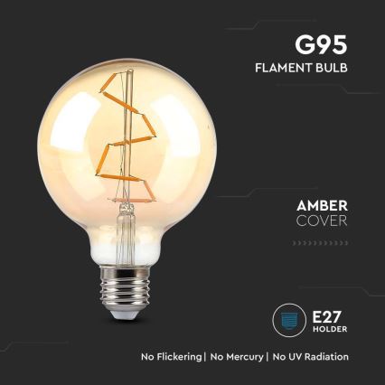 Світлодіодна лампочка FILAMENT G95 E27/4W/230V 2200K
