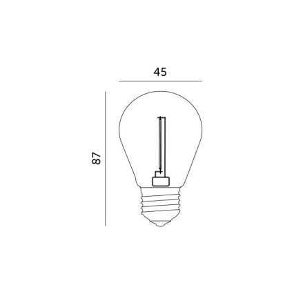 Світлодіодна лампочка FILAMENT ST45 E27/1W/230V 2700K