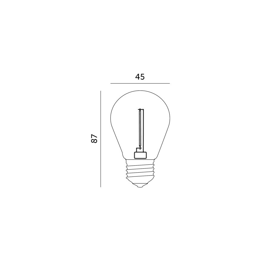 Світлодіодна лампочка FILAMENT ST45 E27/1W/230V 2700K