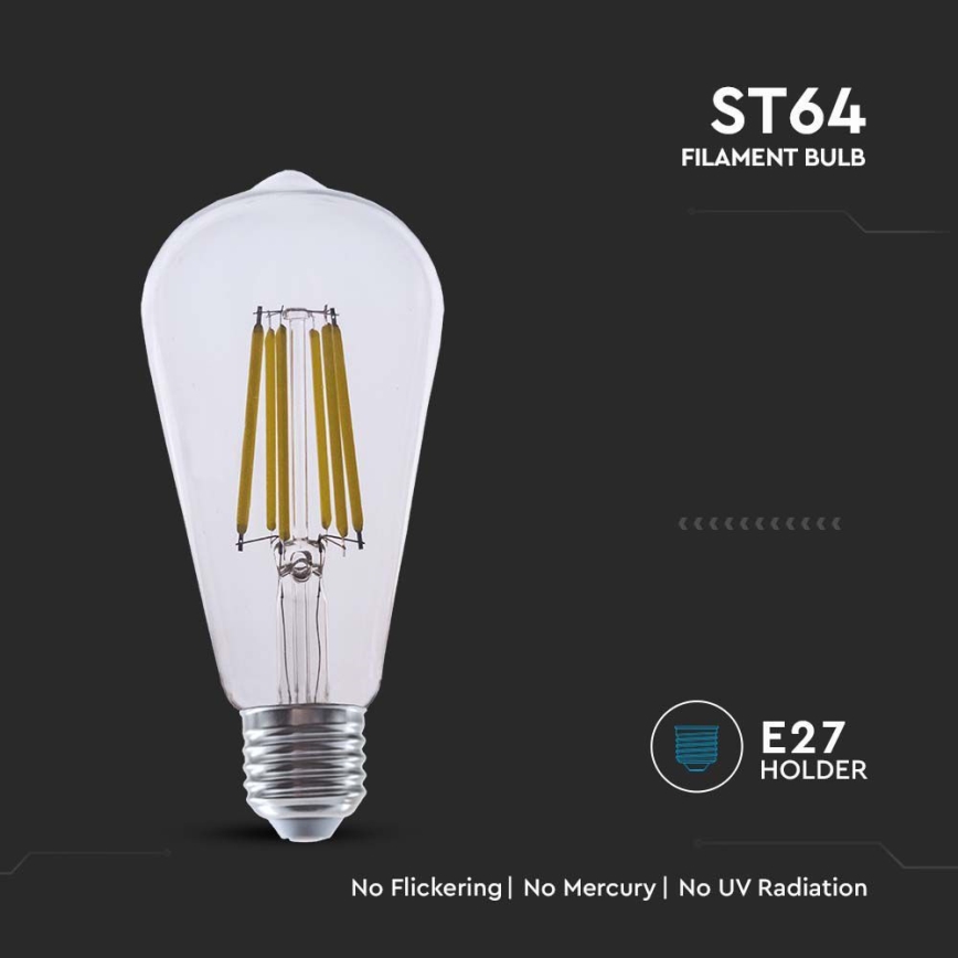 Світлодіодна лампочка FILAMENT ST64 E27/4W/230V 3000K