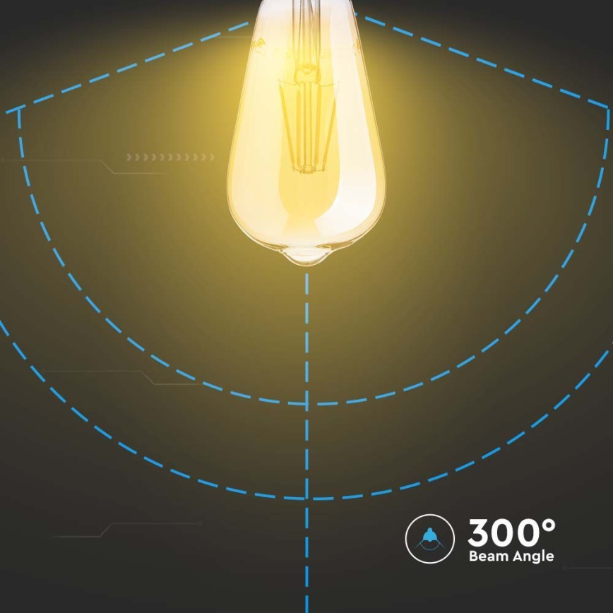 Світлодіодна лампочка FILAMENT ST64 E27/6W/230V 2200K
