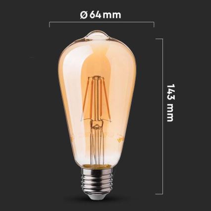 Світлодіодна лампочка FILAMENT ST64 E27/6W/230V 2200K
