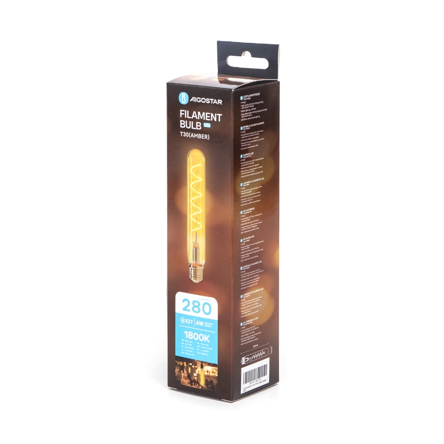 Світлодіодна лампочка FILAMENT T30 E27/4W/230V 1800K - Aigostar