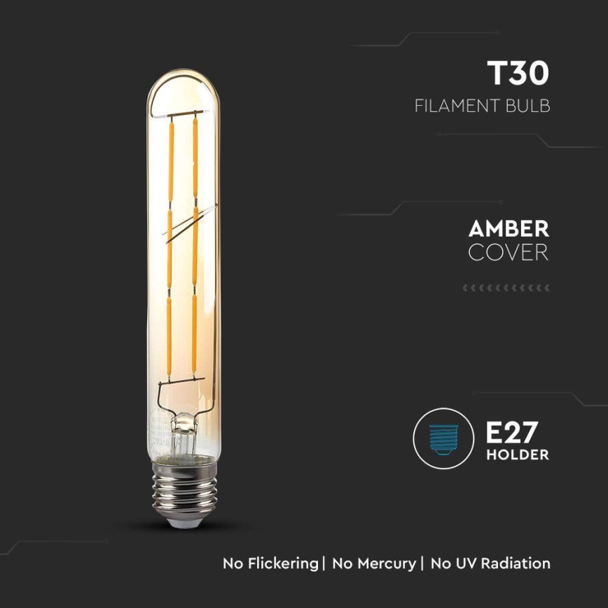 Світлодіодна лампочка FILAMENT T30 E27/6W/230V 2200K