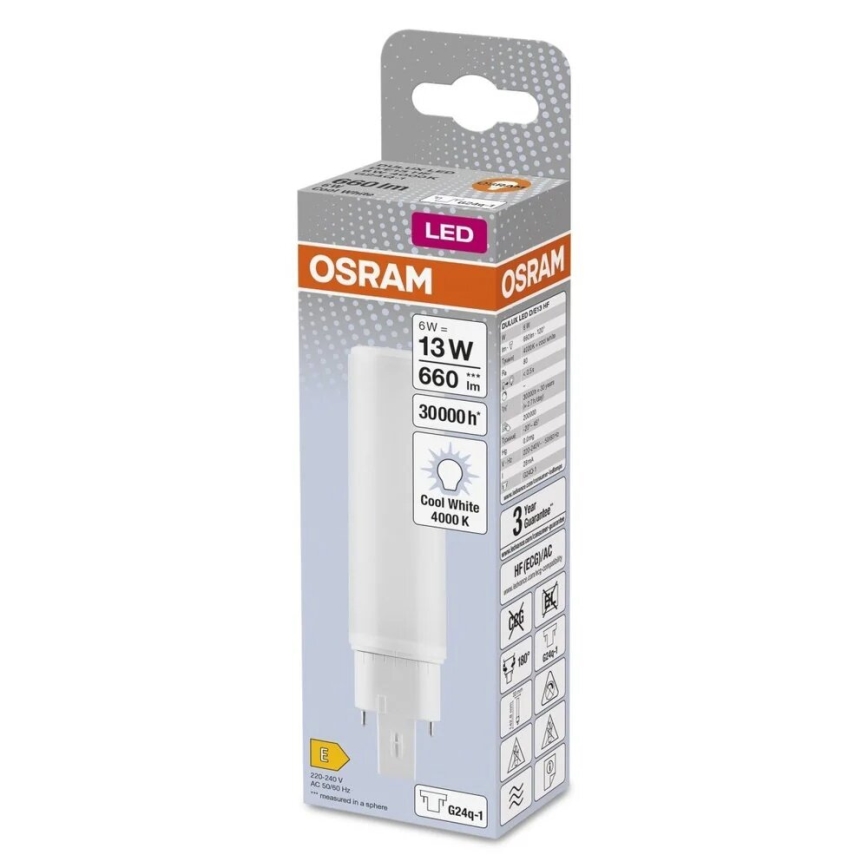 Світлодіодна лампочка G24q-1/6W/230V 4000K - Osram