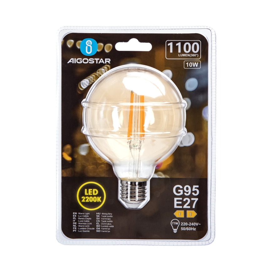 Світлодіодна лампочка G95 E27/10W/230V 2200K - Aigostar