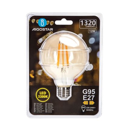 Світлодіодна лампочка G95 E27/12W/230V 2200K - Aigostar