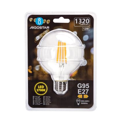 Світлодіодна лампочка G95 E27/12W/230V 2700K - Aigostar