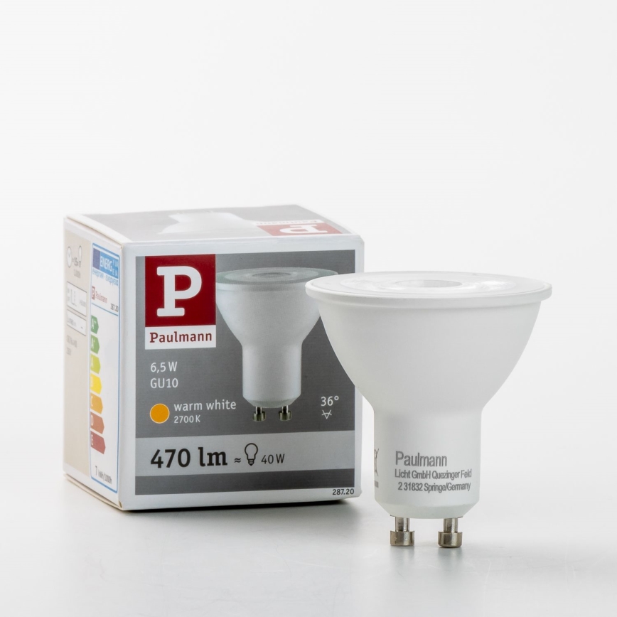 Світлодіодна лампочка GU10/6,5W/230V 2700K - Paulmann 28720