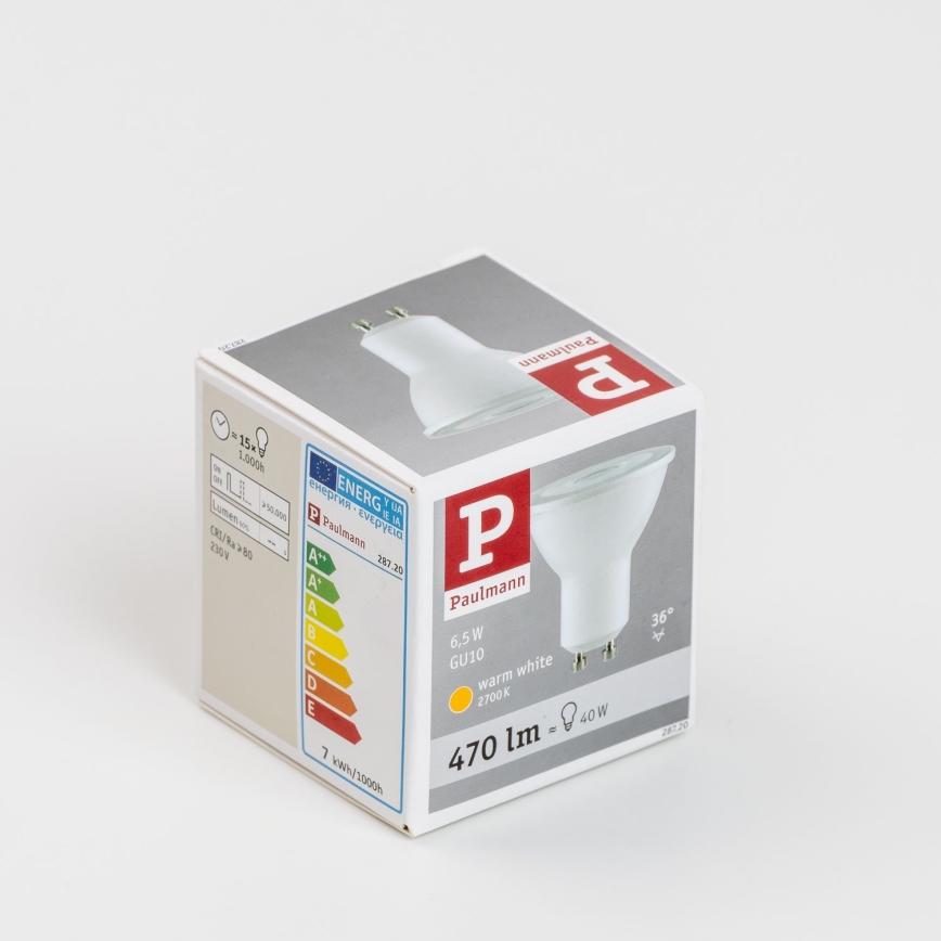 Світлодіодна лампочка GU10/6,5W/230V 2700K - Paulmann 28720