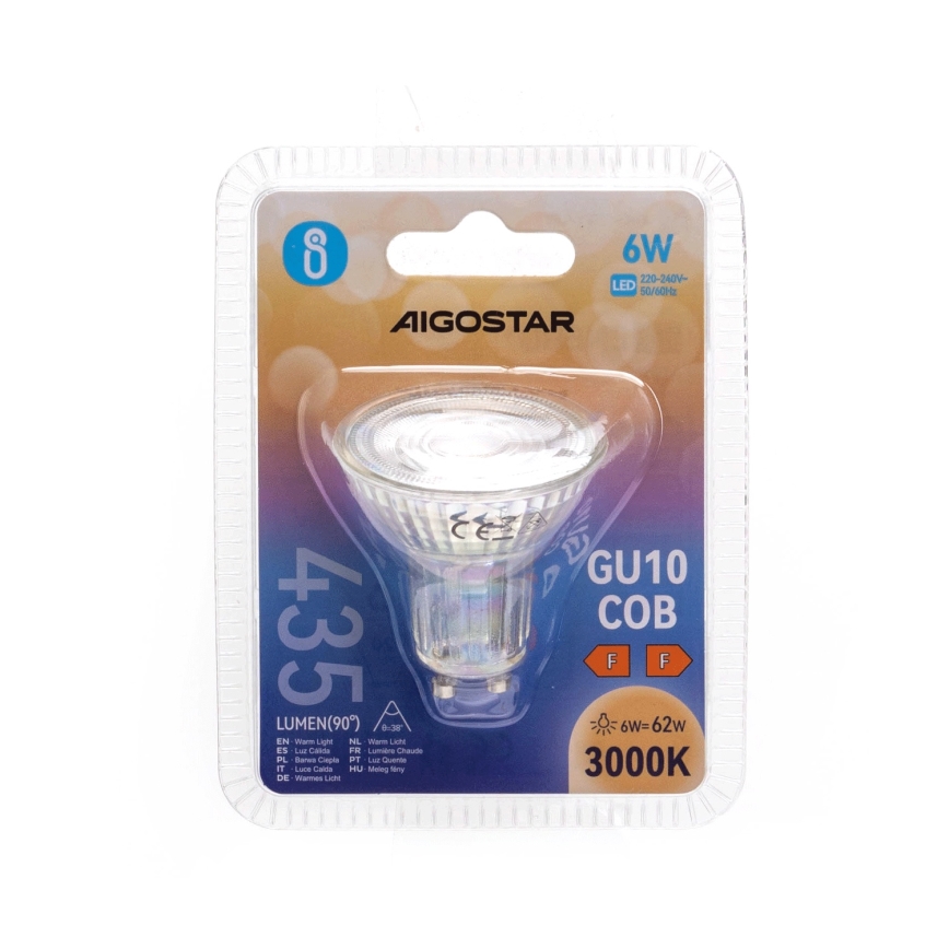 Світлодіодна лампочка GU10/6W/230V 3000K - Aigostar
