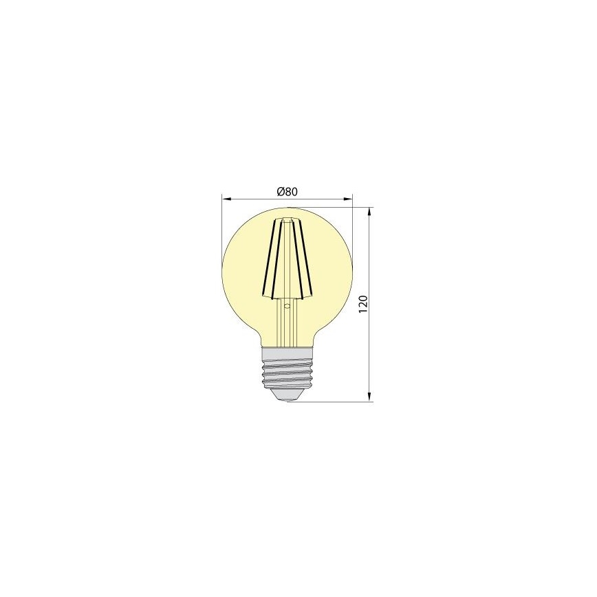 Світлодіодна лампочка LEDSTAR AMBER G80 E27/8W/230V 2200K