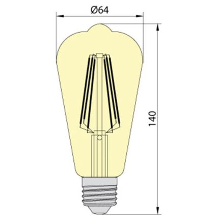 Світлодіодна лампочка LEDSTAR AMBER ST64 E27/10W/230V 2200K
