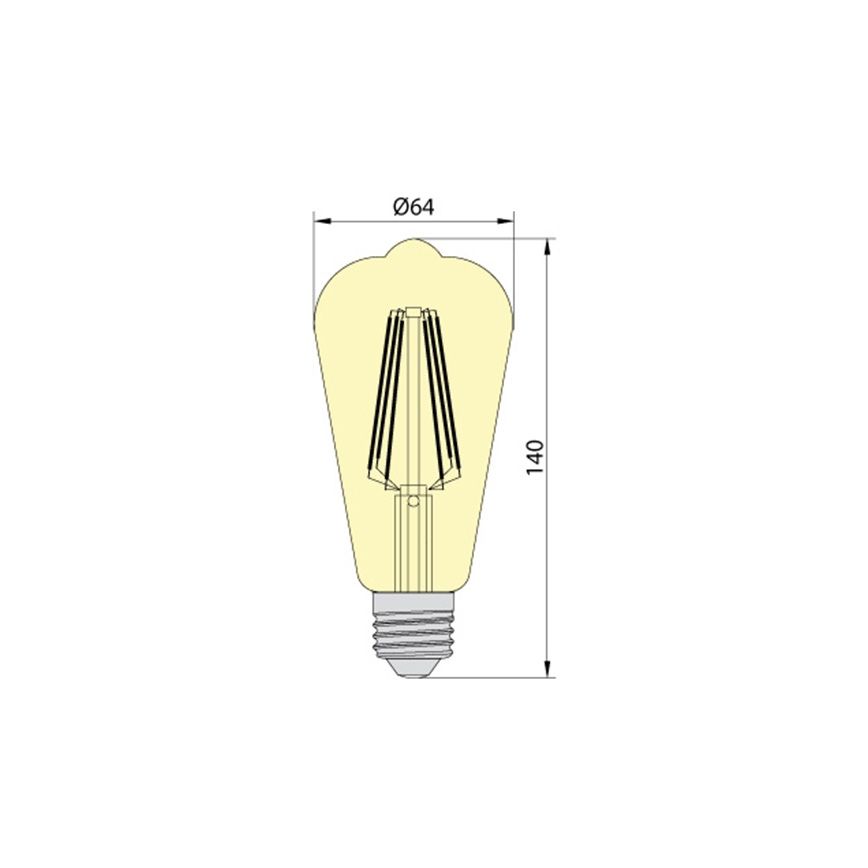 Світлодіодна лампочка LEDSTAR AMBER ST64 E27/10W/230V 2200K