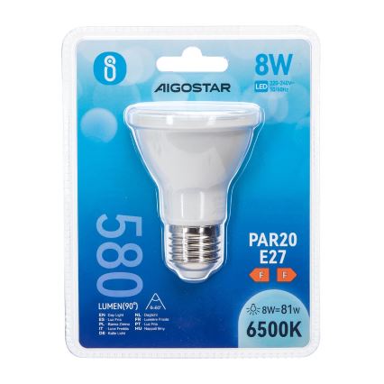 Світлодіодна лампочка PAR20 E27/8W/230V 6500K - Aigostar
