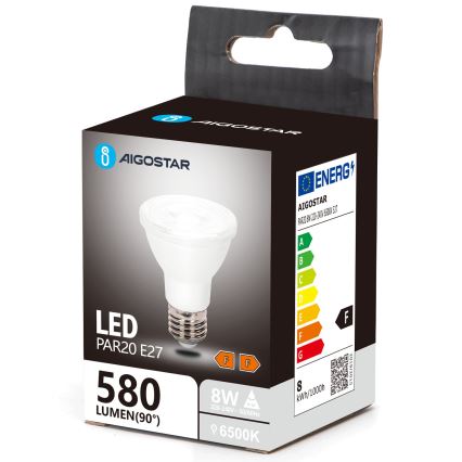 Світлодіодна лампочка PAR20 E27/8W/230V 6500K - Aigostar