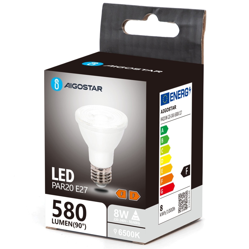 Світлодіодна лампочка PAR20 E27/8W/230V 6500K - Aigostar