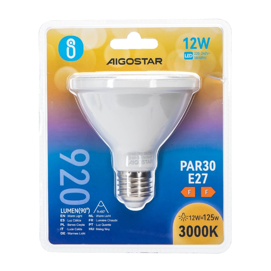 Світлодіодна лампочка PAR30 E27/12W/230V 3000K - Aigostar