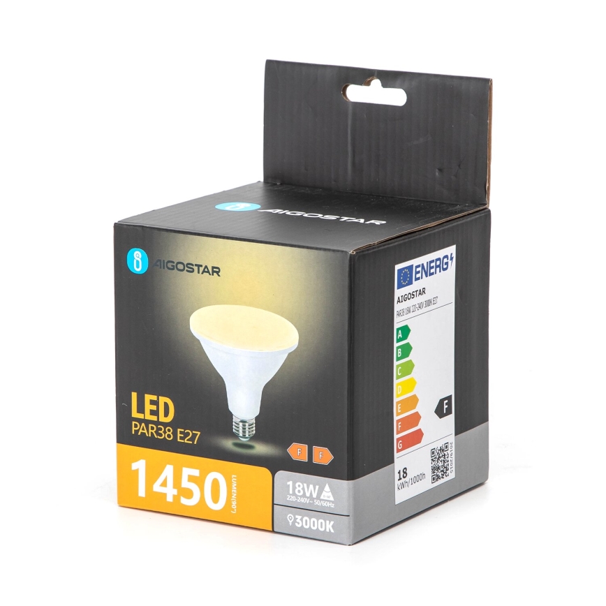 Світлодіодна лампочка PAR38 E27/18W/230V 3000K - Aigostar