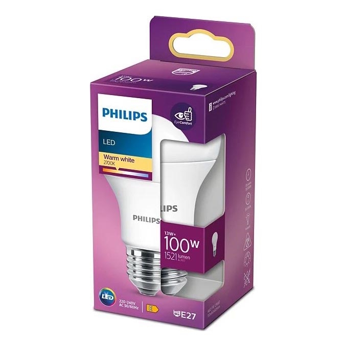 Світлодіодна лампочка Philips A60 E27/13W/230V 2700K