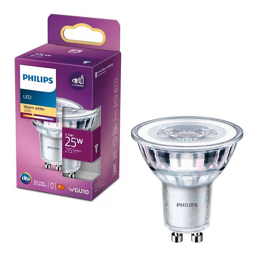 Світлодіодна лампочка Philips PAR16 GU10/2,7W/230V 2700K