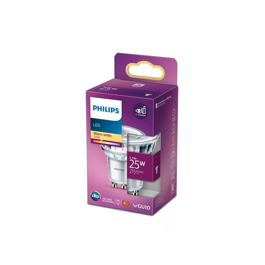 Світлодіодна лампочка Philips PAR16 GU10/2,7W/230V 2700K