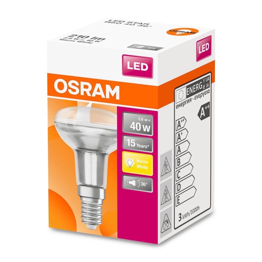 Світлодіодна лампочка R50 E14/2,6W/230V 2700K - Osram