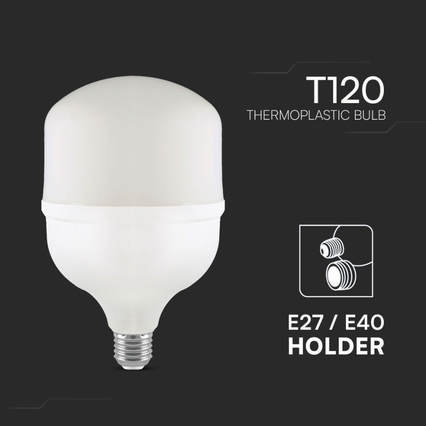 Світлодіодна лампочка T120 E40 E27/40W/230V 6500K