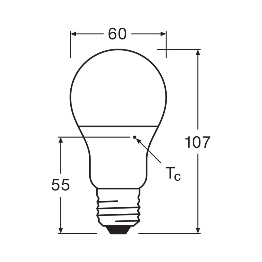 Світлодіодна лампочка VALUE A60 E27/8W/230V 4000K - Osram